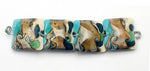 11605614 - Four Turquoise Silver Ivory Pillow Beads