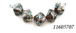 11605707 - Five Dark Brown Silver Ivory Crystal