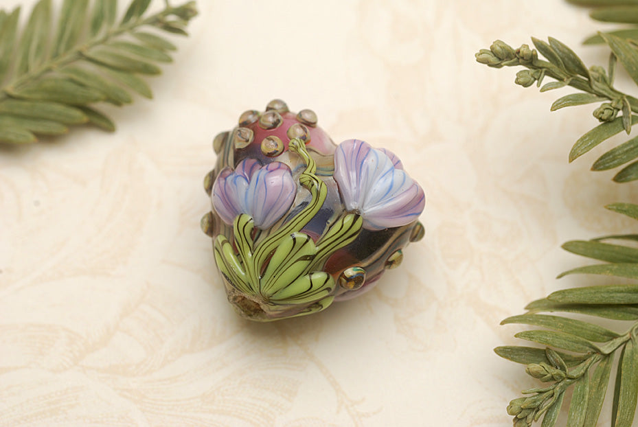 11804205 - Hot Pink w/Purple Floral Heart