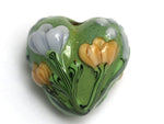 11805705 - Green w/Light Brown Flower Heart