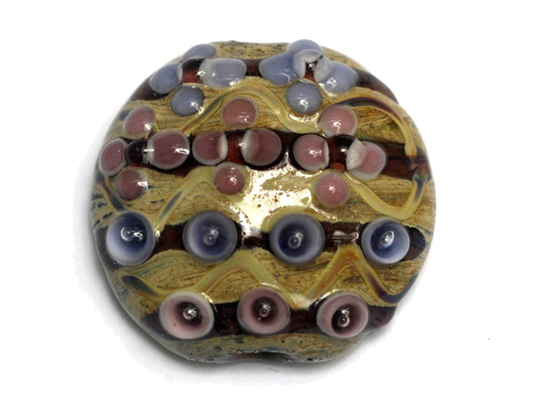 11805802 - Purple w/Beige Lentil Focal Bead