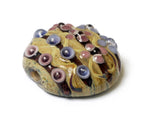 11805802 - Purple w/Beige Lentil Focal Bead