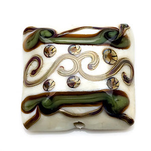 11806104 - Ivory w/Beige Pillow Focal Bead