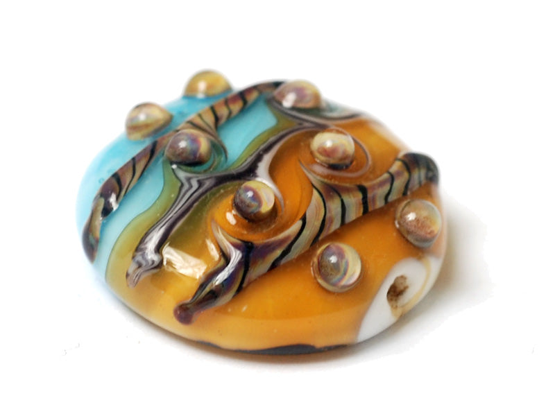 11806302 - Amber Ocean Focal Lentil Bead