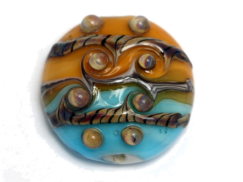 11806302 - Amber Ocean Focal Lentil Bead