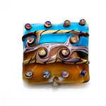 11806304 - Transparent Aqua w/Light Brown Focal Pillow Bead