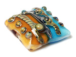 11806304 - Transparent Aqua w/Light Brown Focal Pillow Bead