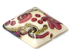 11806704 - Ivory w/Pink & Beige Stringer Pillow Focal Bead