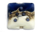 11808904 - White w/Ink Blue Pillow Focal Bead