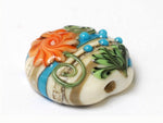 11809202 - Turquoise Autumn Lentil Focal Bead