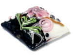 11809304 - White & Black w/Pink Flower Pillow Focal Bead