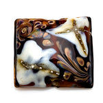 11809704 - Dark Brown w/Ivory Pillow Focal Bead