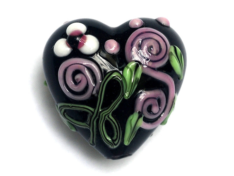 11809905 - Black w/Pink Flower Heart