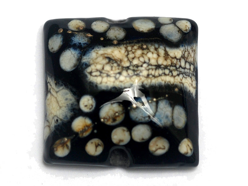 11810104 - Black w/Silver Ivory Pillow Focal Bead