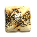 11810904 - Dark Ivory w/Silver Pillow Focal Bead