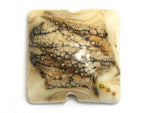 11810904 - Dark Ivory w/Silver Pillow Focal Bead