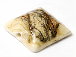 11810904 - Dark Ivory w/Silver Pillow Focal Bead