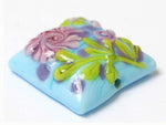11811404 - Blue w/Pink Flower Pillow Focal Bead
