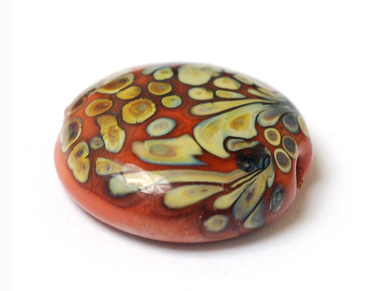 11811702 -  Coral w/Beige Lentil Focal Bead