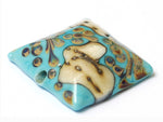 11811804 - Turquoise/Ivory & Beige Pillow Focal Bead