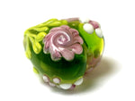 11812005 - Pink Rose w/Green Leaf Heart