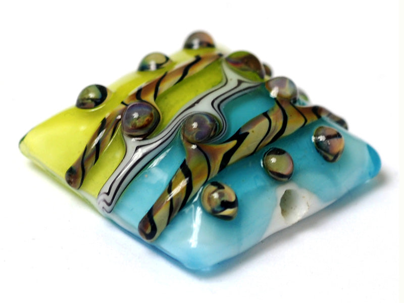 11812204 - Blue & Green Stripe Pillow Focal Bead
