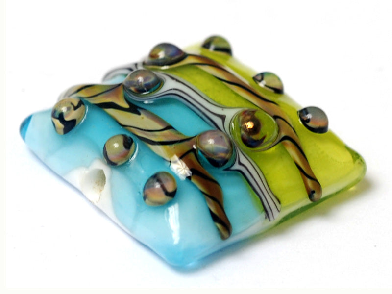 11812204 - Blue & Green Stripe Pillow Focal Bead