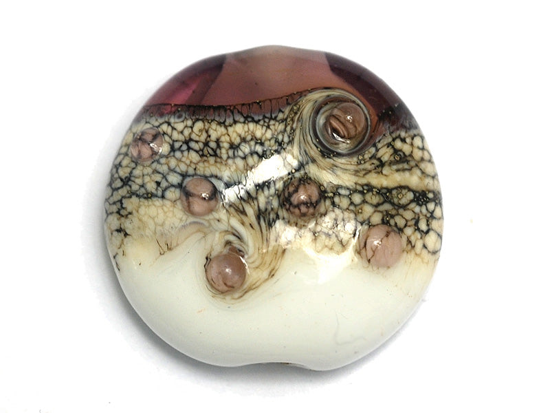 11812402 - Amethyst w/White Lentil Focal Bead