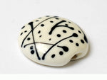 11812702 - Ivory w/Black Lentil Focal Bead