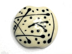 11812702 - Ivory w/Black Lentil Focal Bead