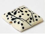11812704 - Ivory w/Black Pillow Focal Bead