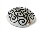 11813102 - Black & White Lentil Focal Bead