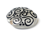 11813102 - Black & White Lentil Focal Bead