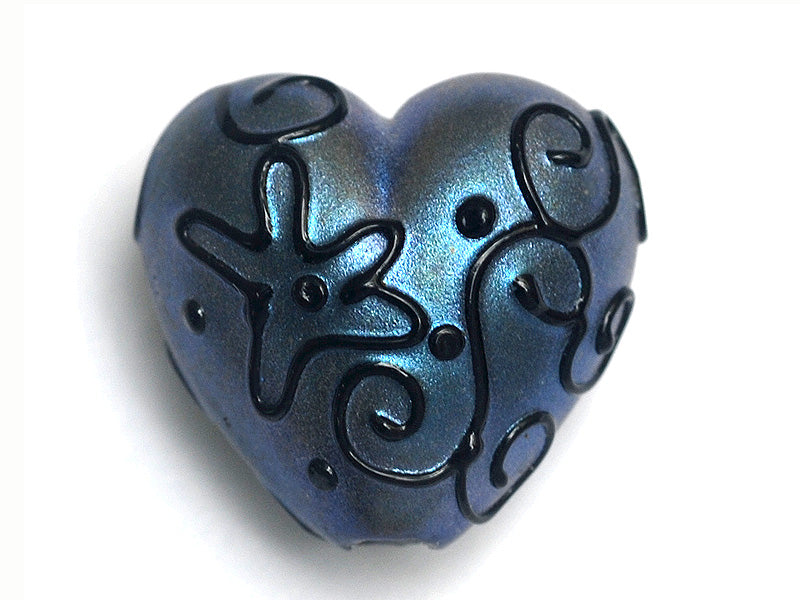 11813505 - Blue Pearl Surface w/Black String Heart