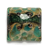 11813804 - Ocean Blue w/Silver Foil Pillow Focal Bead