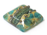 11813804 - Ocean Blue w/Silver Foil Pillow Focal Bead