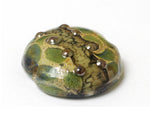 11813902 - Green w/Silver Foil Lentil Focal Bead