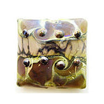 11814004 - Dark Amethyst w/Silver Foil Pillow Focal Bead