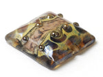 11814004 - Dark Amethyst w/Silver Foil Pillow Focal Bead