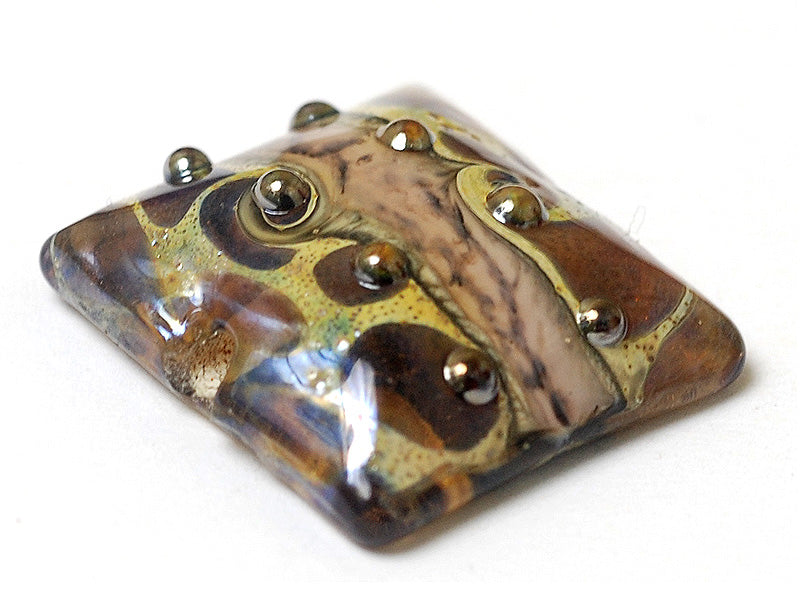 11814004 - Dark Amethyst w/Silver Foil Pillow Focal Bead