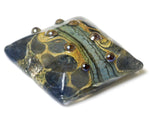11814104 - Blue Gray w/Silver Foil Pillow Focal Bead