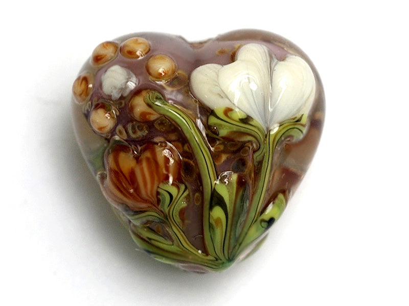 11814905 - Light Orange w/White Floral Heart