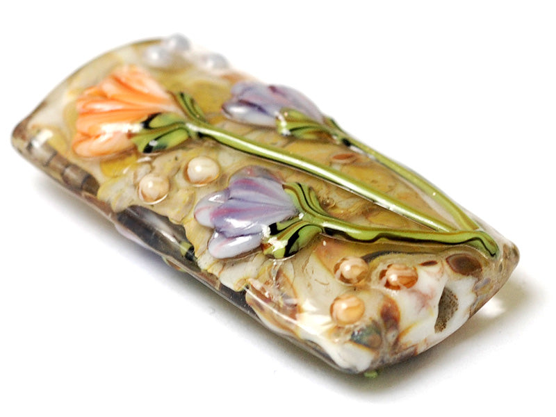 11815003 - Light Pink w/Purple Floral Kalera Focal Bead