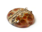 11815102 - Transparent Red w/Silver Foil Lentil Focal Bead