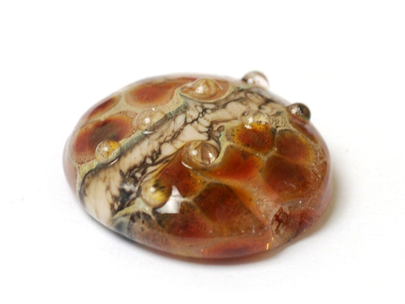 11815102 - Transparent Red w/Silver Foil Lentil Focal Bead