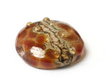 11815102 - Transparent Red w/Silver Foil Lentil Focal Bead