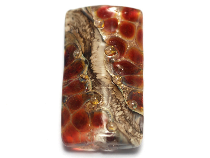 11815103 - Transparent Red w/Silver Foil Kalera Focal Bead