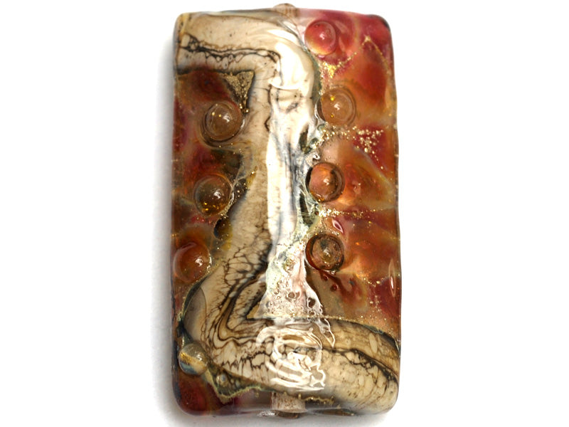 11815103 - Transparent Red w/Silver Foil Kalera Focal Bead