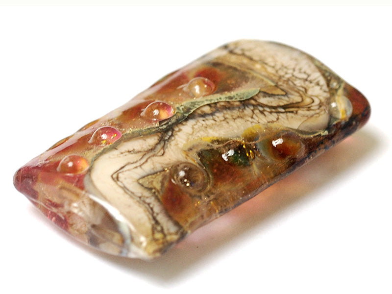11815103 - Transparent Red w/Silver Foil Kalera Focal Bead