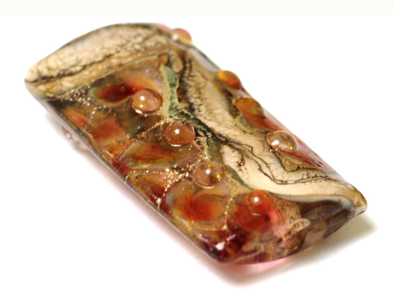 11815103 - Transparent Red w/Silver Foil Kalera Focal Bead